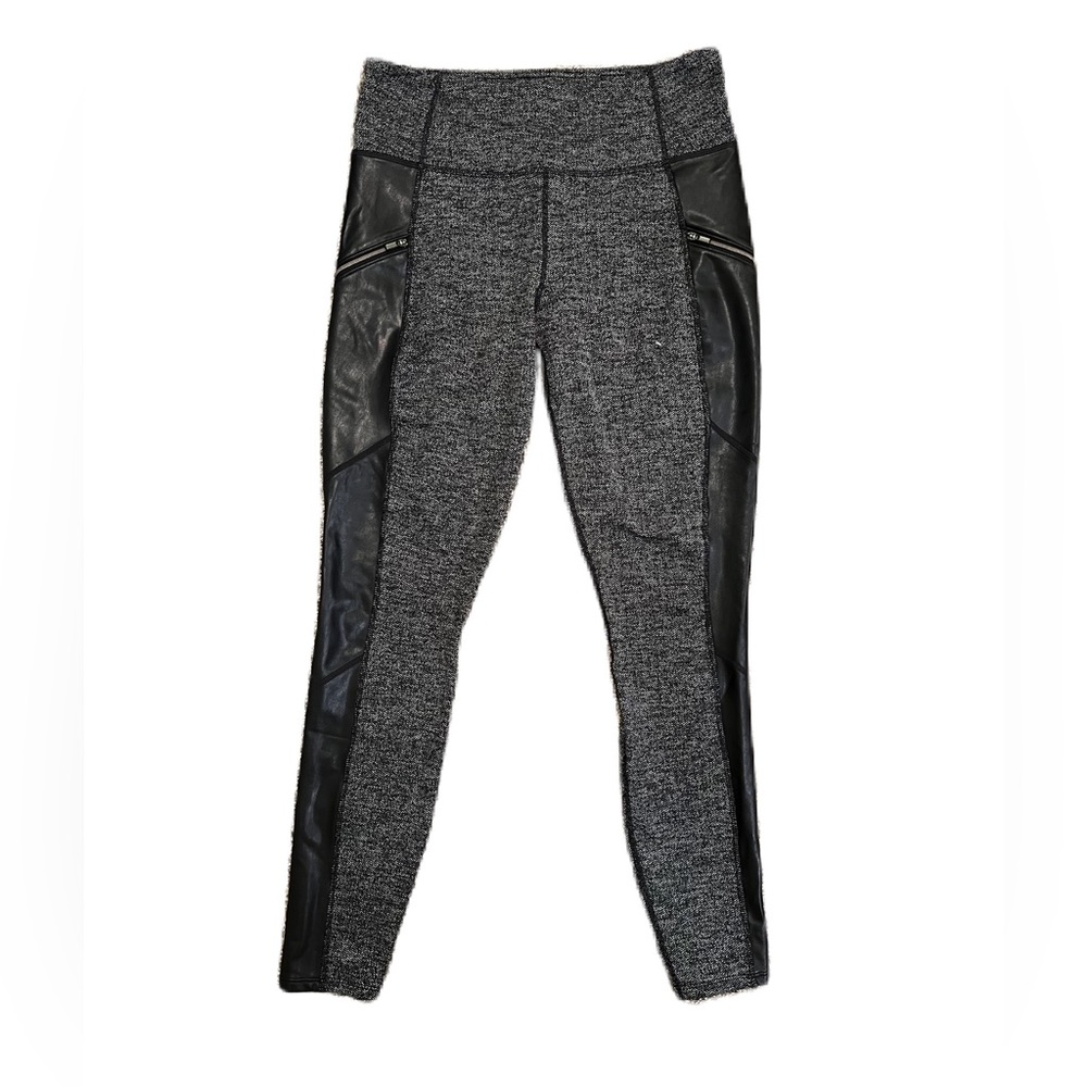 ATHLETA Herringbone Luxe Black Legging Size M